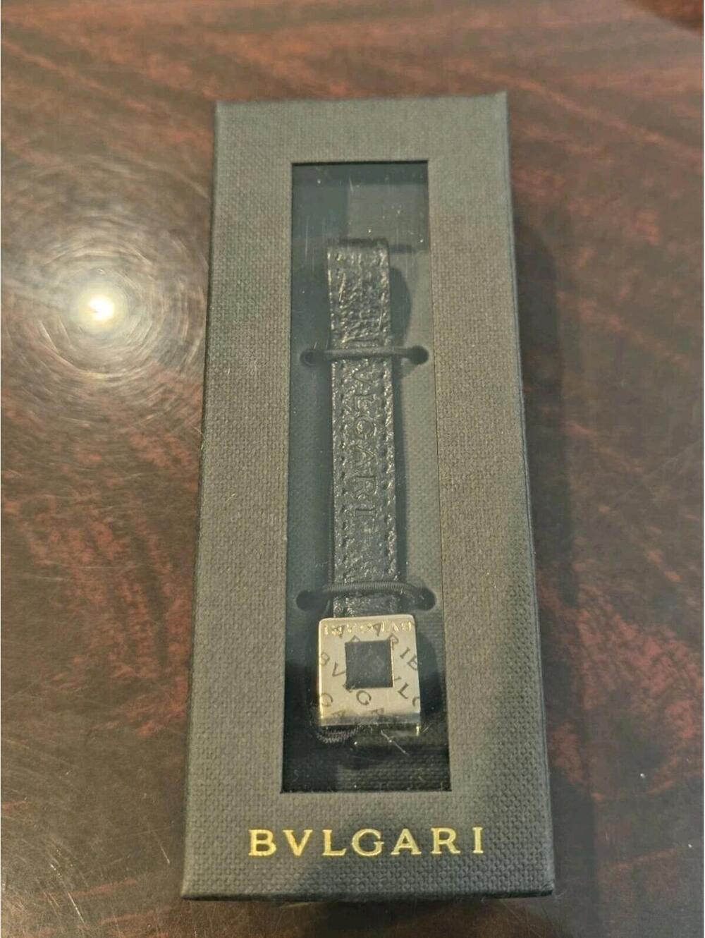 BVLGARI mobile phone strap black limited edition high quality Giftable Pristine